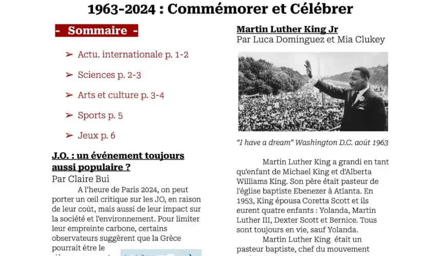 La Gazette du LFSD – Numéro 4 Janvier Février 2024