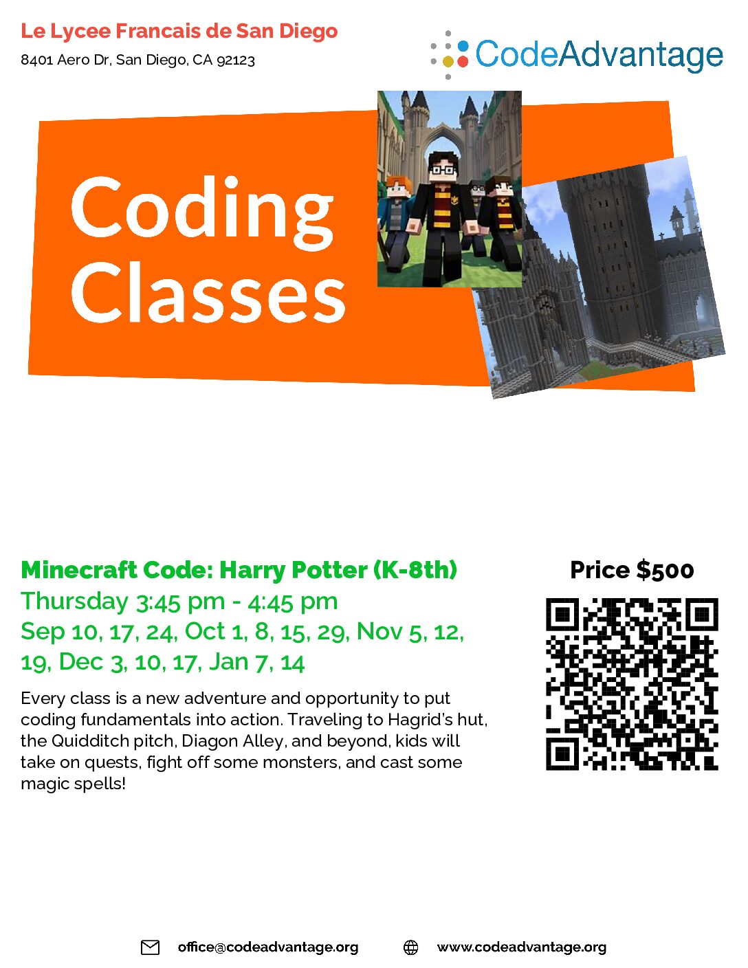 Fall 26 Minecraft Code: Harry Potter (VENDOR - KG and Up)