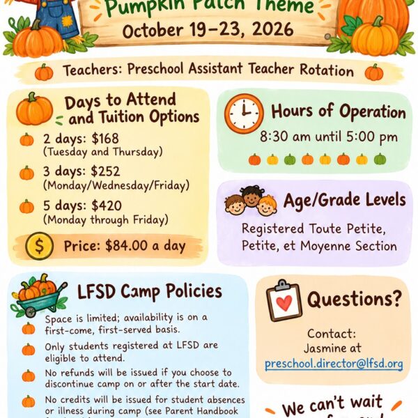 Fall 26 Preschool Camp