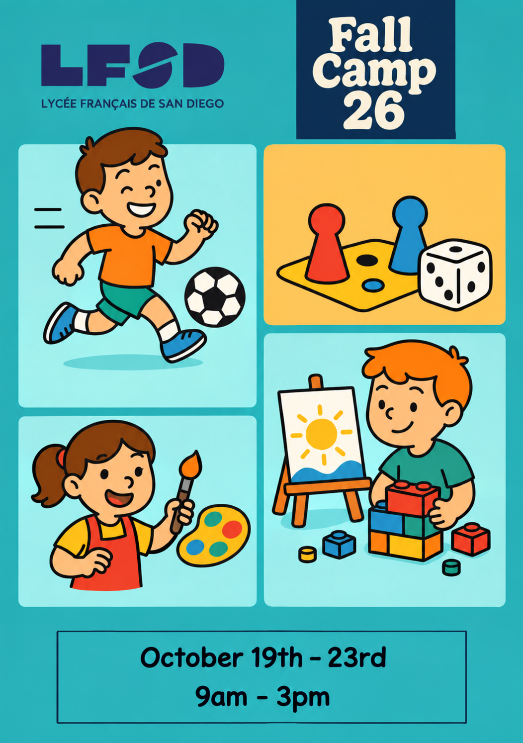 Fall 26 k-8th camp - Fun with Sports, Games, Art and Lego with Julien and Soraya (K-8th)
