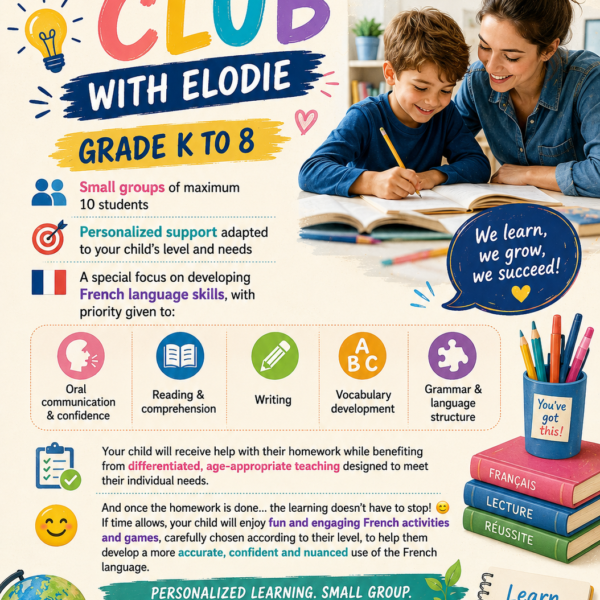 Fall 26 Homework Club with Élodie (KG-G8)