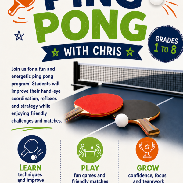 Fall 26 Ping-Pong with Chris (KG and up)