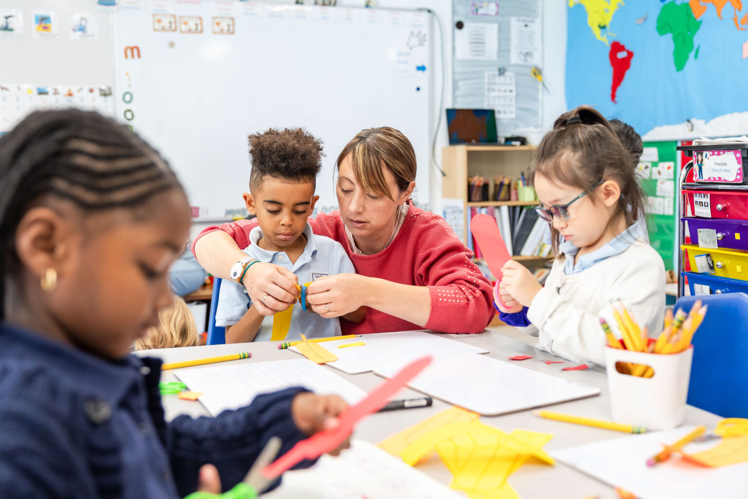 Elementary students in class